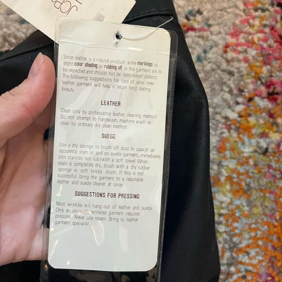 Quality vintage 90’s deadstock patchwork Black Leather Skirt 4 western cowgirl - Picture 8 of 9